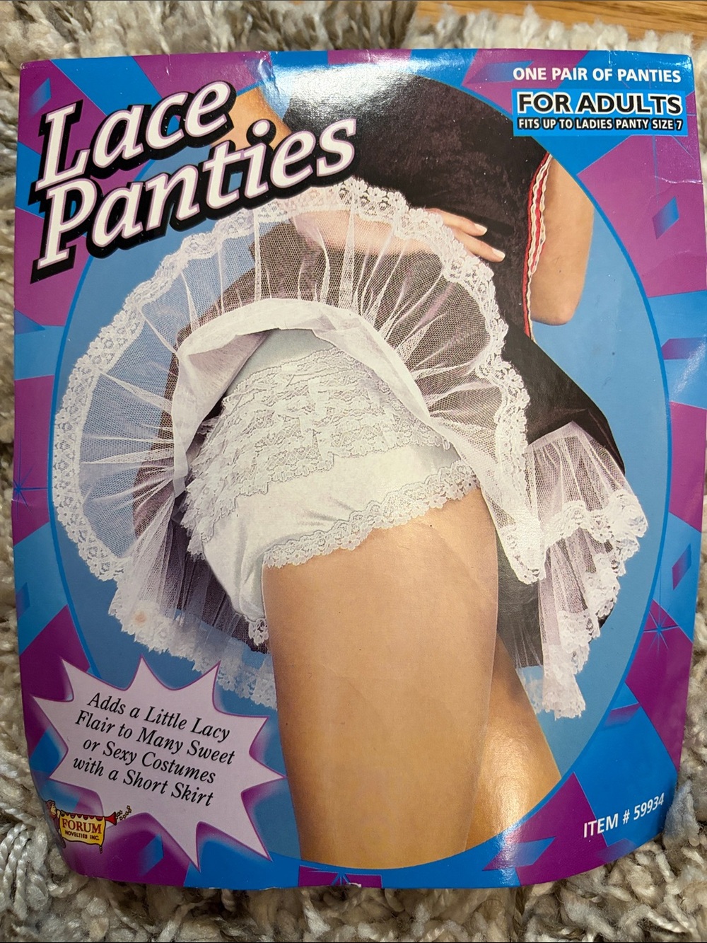 Womenโs Lace Panties for Halloween - White Lace Fits up to size 7